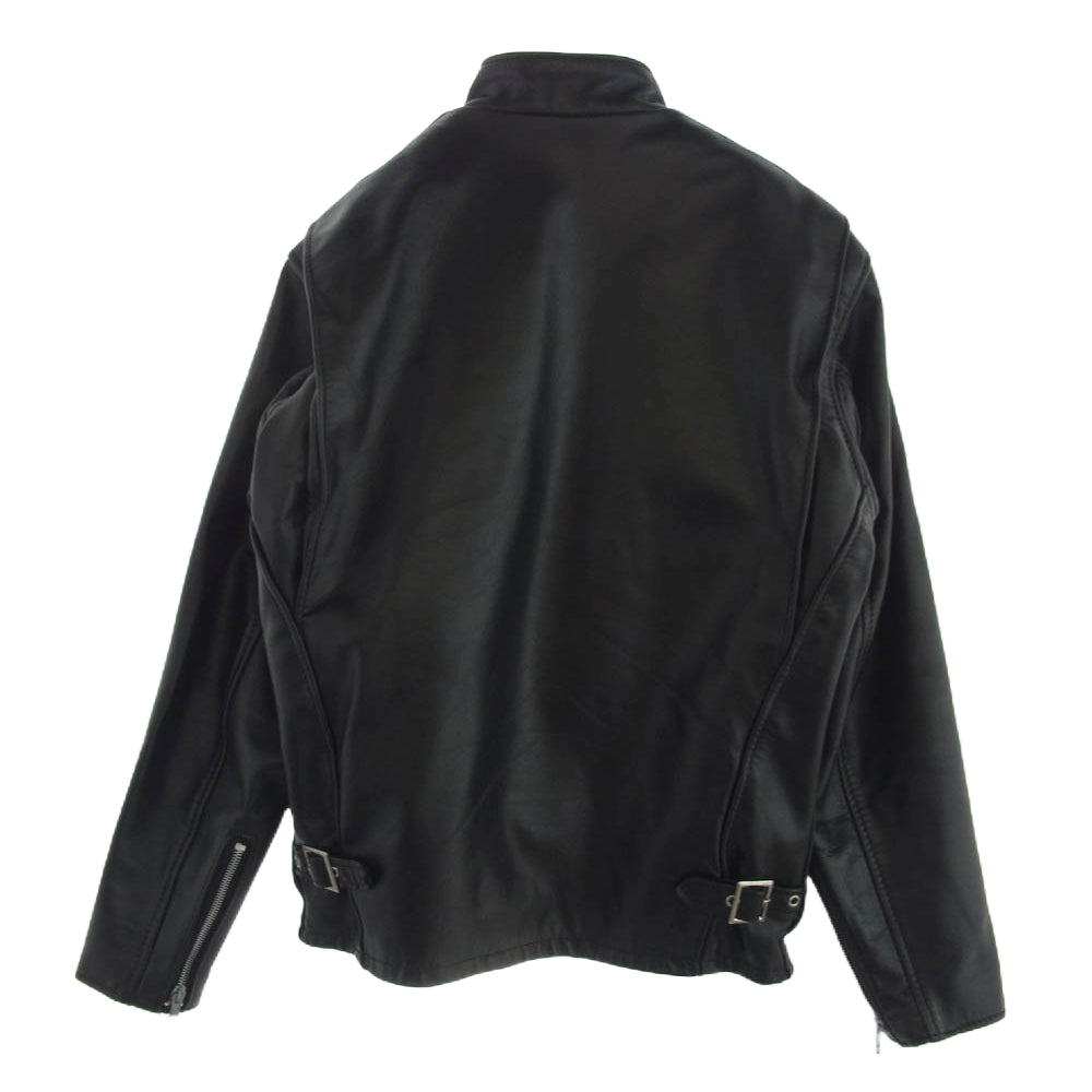 schott ショット 641 LEATHER SINGLE RIDERS JACKET レザー シングル ライダース ジャケット ボアライナー付 ブラック系 36【中古】