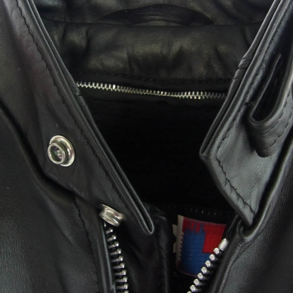 schott ショット 641 LEATHER SINGLE RIDERS JACKET レザー シングル ライダース ジャケット ボアライナー付 ブラック系 36【中古】