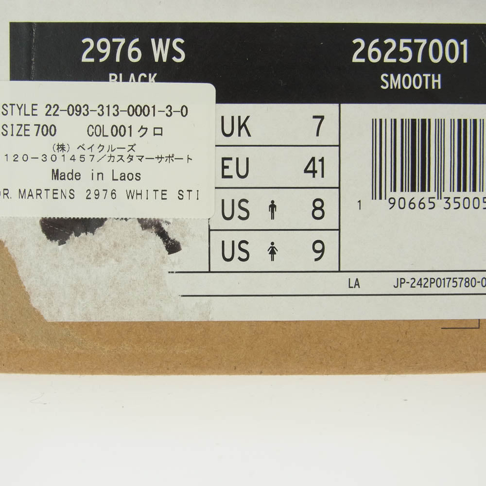 Dr.Martens ドクターマーチン 2976WS WHITE STITCH LEATHER CHELSEA BOOTS ホワイト ステッチ レザー チェルシー ブーツ ブラック系 EU41【中古】