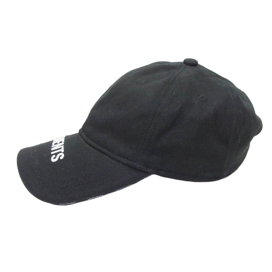 VETEMENTS ヴェトモン UAH21CA264 ロゴ刺繍 ベースボールキャップ ブラック系【中古】