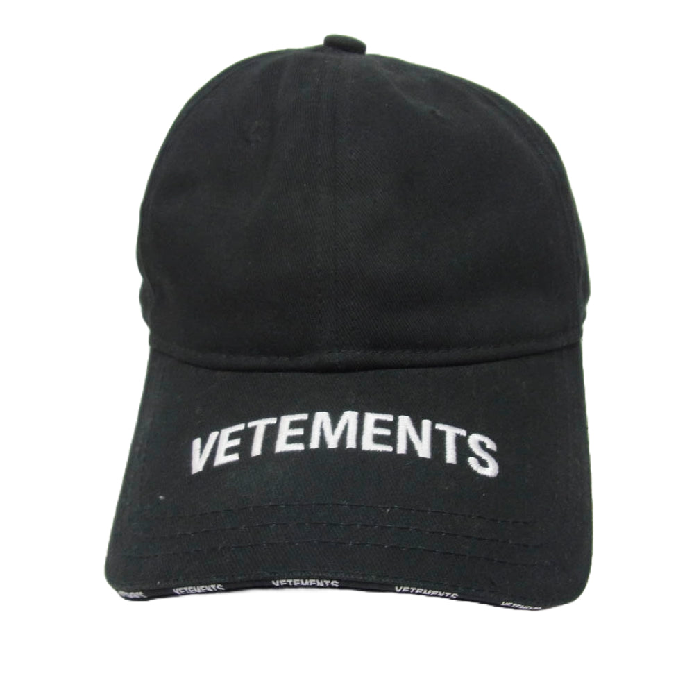 VETEMENTS ヴェトモン UAH21CA264 ロゴ刺繍 ベースボールキャップ ブラック系【中古】