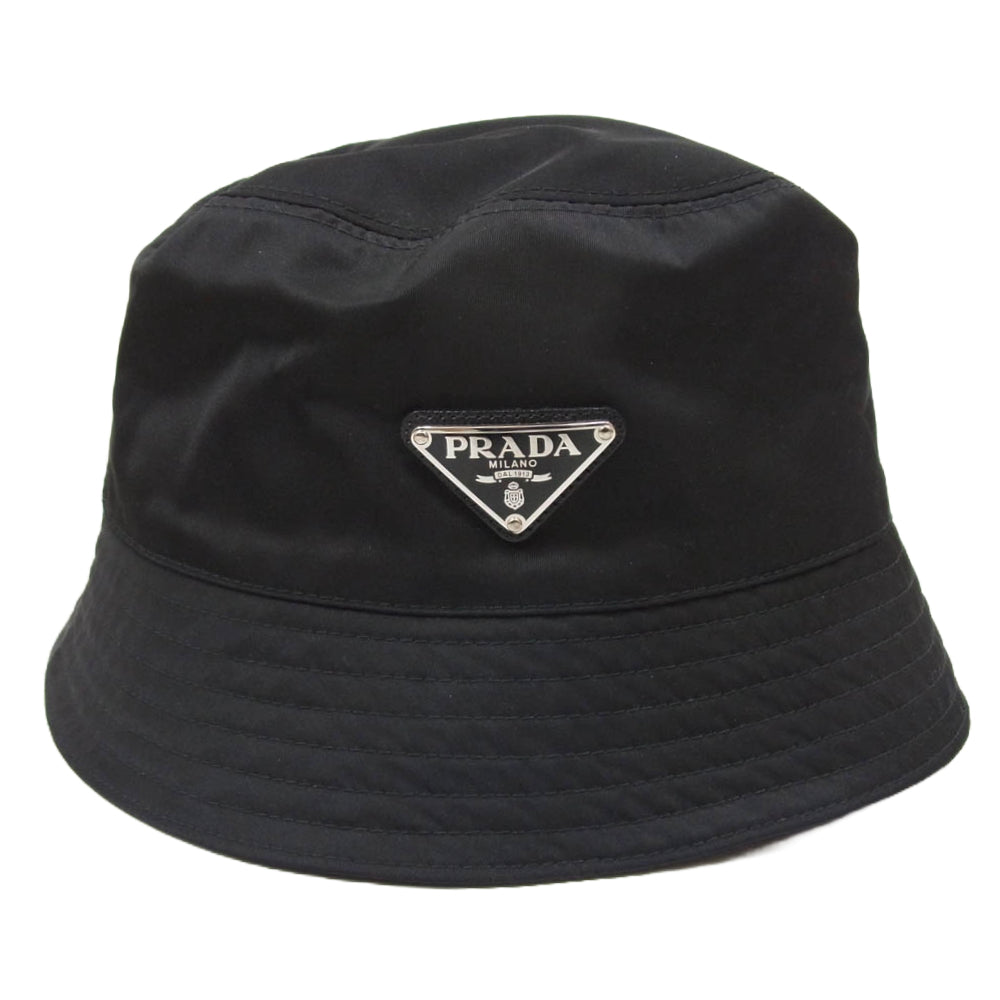 PRADA プラダ 2HC137 2DM ReNylon 三角ロゴ バケットハット ブラック系 L【中古】