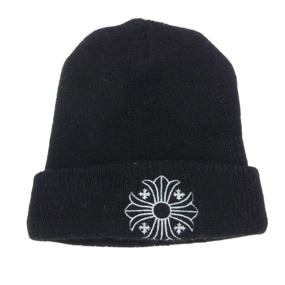 CHROME HEARTS クロムハーツ（原本無） WOOL WATCH CAP ウール ワッチ キャップ CHプラス 刺繍 ビーニー ニット帽子 ニット キャップ ブラック系 OS【中古】