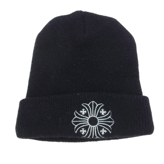 CHROME HEARTS クロムハーツ（原本無） WOOL WATCH CAP ウール ワッチ キャップ CHプラス 刺繍 ビーニー ニット帽子 ニット キャップ ブラック系 OS【中古】