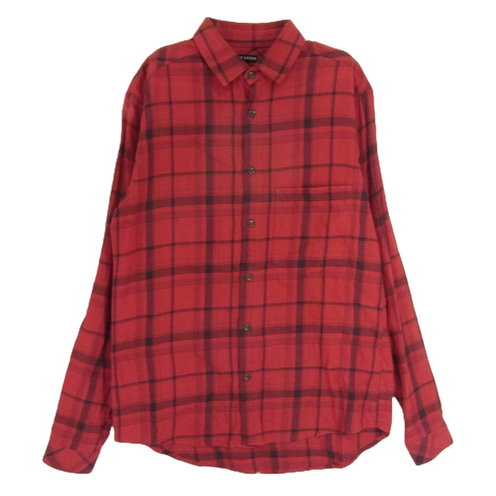 FRANK LEDER フランクリーダー 0316089 RED CHEQUERD SHIRT WITH LEATHER DOT S/S チェック柄 長袖 シャツ レッド系 XS【中古】