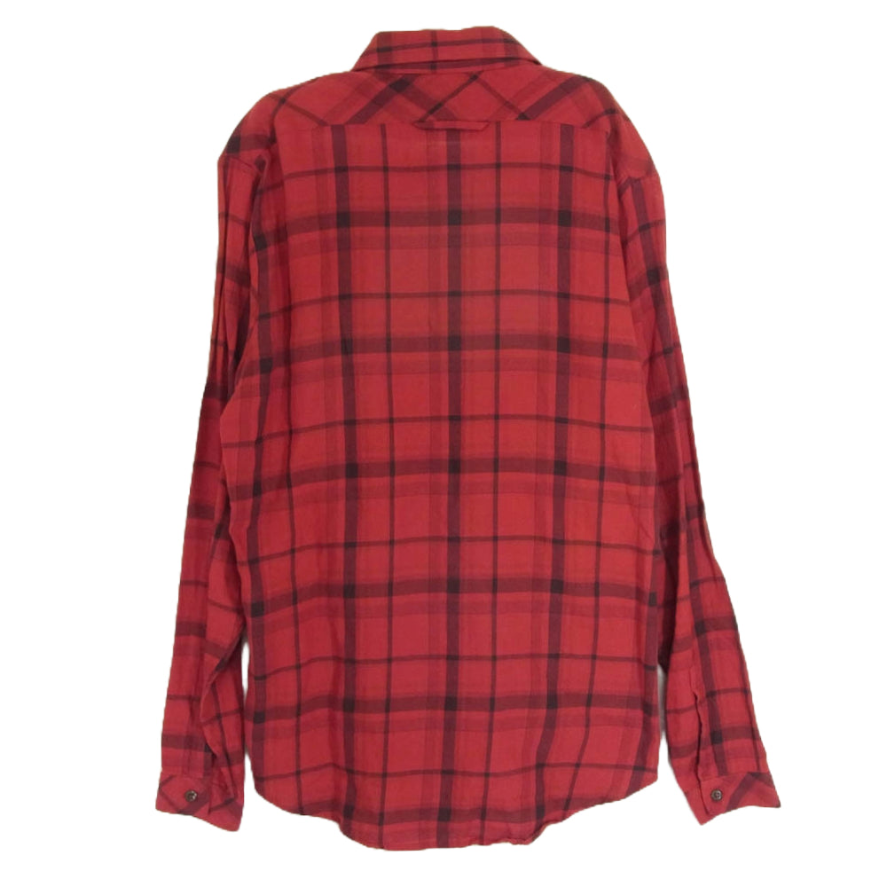 FRANK LEDER フランクリーダー 0316089 RED CHEQUERD SHIRT WITH LEATHER DOT S/S チェック柄 長袖 シャツ レッド系 XS【中古】