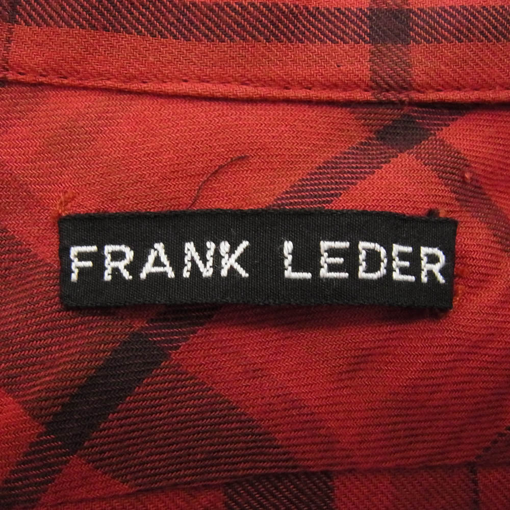FRANK LEDER フランクリーダー 0316089 RED CHEQUERD SHIRT WITH LEATHER DOT S/S チェック柄 長袖 シャツ レッド系 XS【中古】