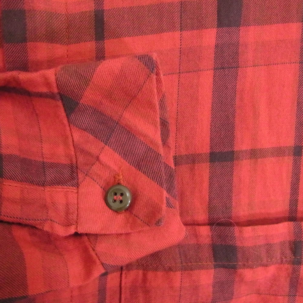 FRANK LEDER フランクリーダー 0316089 RED CHEQUERD SHIRT WITH LEATHER DOT S/S チェック柄 長袖 シャツ レッド系 XS【中古】