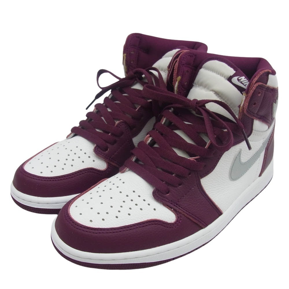 NIKE ナイキ 555088-611 Air Jordan 1 High OG Bordeaux エアジョーダン1 ハイ OG ボルドー スニーカー ワインレッド系 ホワイト系 27.5cm【極上美品】【中古】