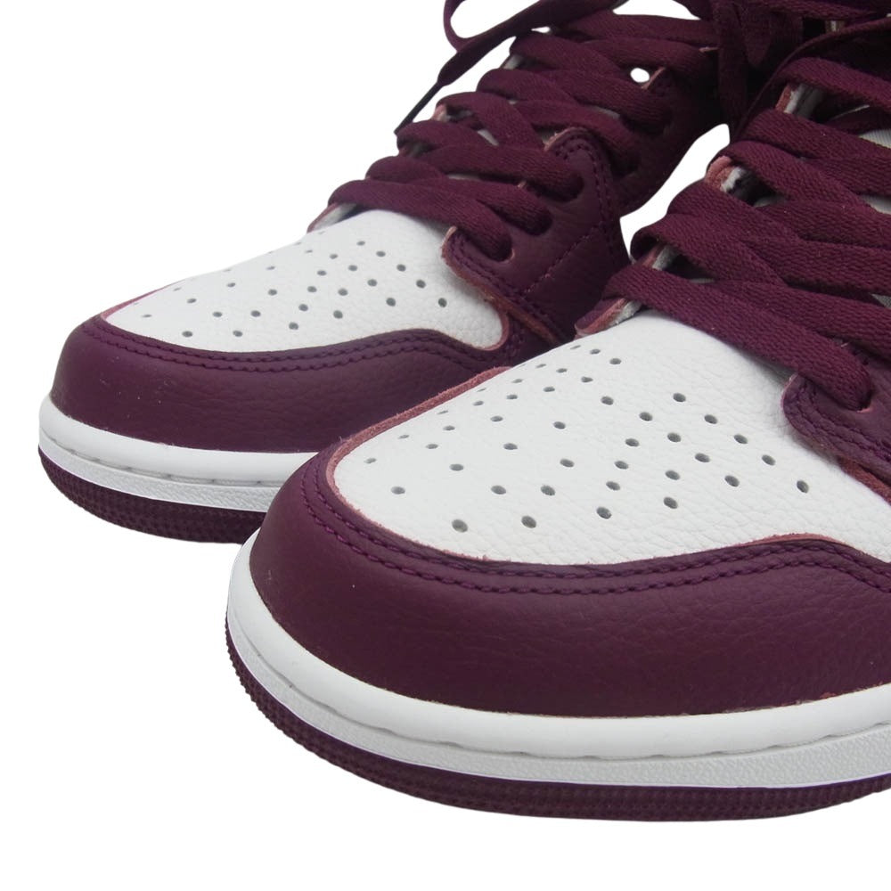 NIKE ナイキ 555088-611 Air Jordan 1 High OG Bordeaux エアジョーダン1 ハイ OG ボルドー スニーカー ワインレッド系 ホワイト系 27.5cm【極上美品】【中古】