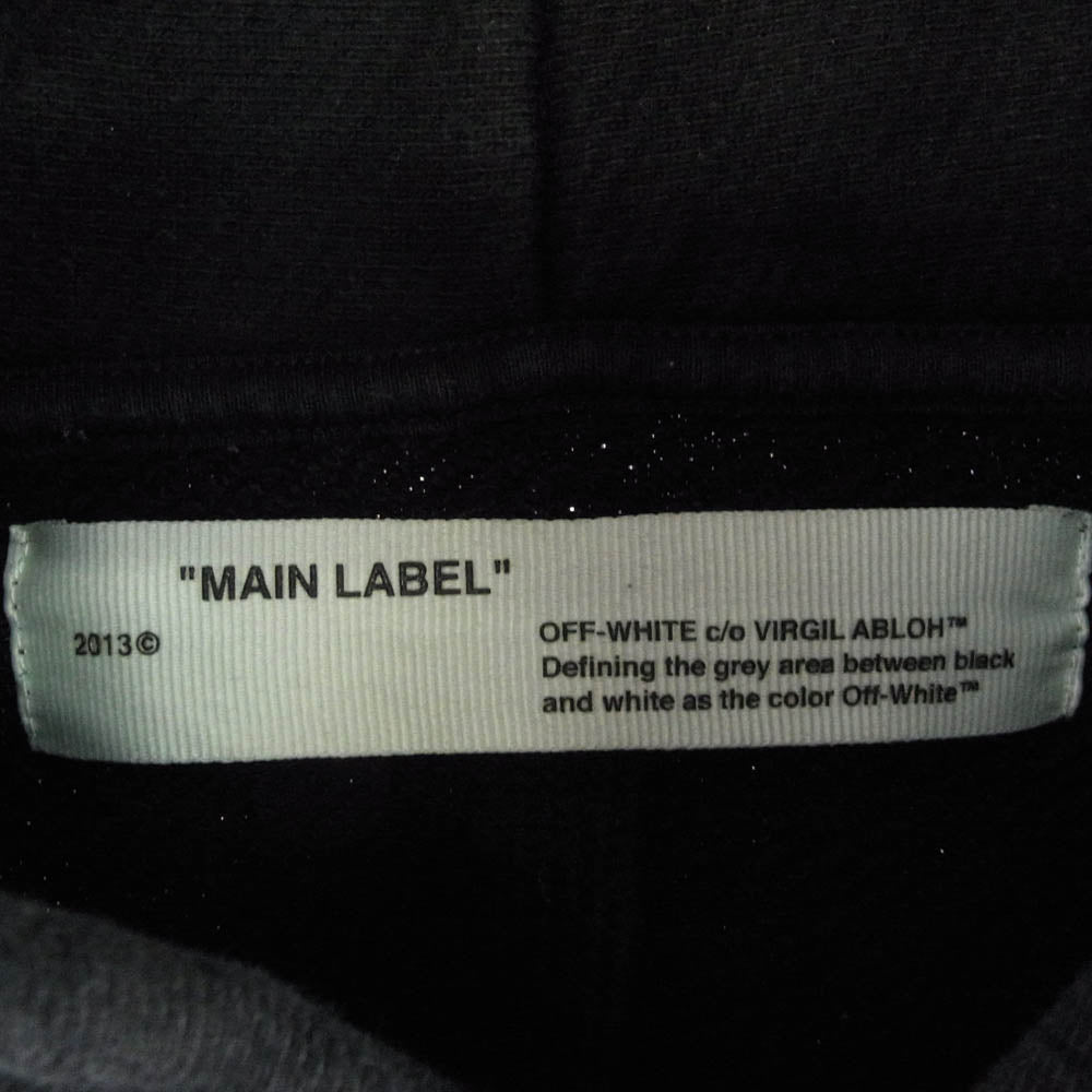 OFF-WHITE オフホワイト OMBB037R19B97003 KISS OVER HOODIE キス オーバーサイズ フーディ プルオーバ― パーカー ブラック系 XL【中古】