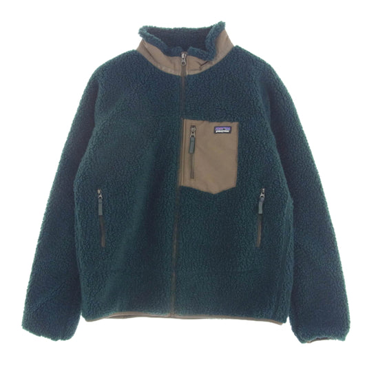 patagonia パタゴニア 21AW 65625 21年製 Kids Retro-X Fleece Jacket キッズ レトロX フリース ジャケット グリーン系 XXL 16-18【極上美品】【中古】