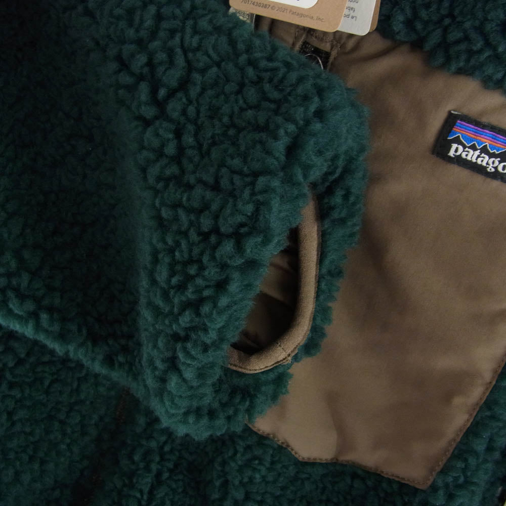patagonia パタゴニア 21AW 65625 21年製 Kids Retro-X Fleece Jacket キッズ レトロX フリース ジャケット グリーン系 XXL 16-18【極上美品】【中古】