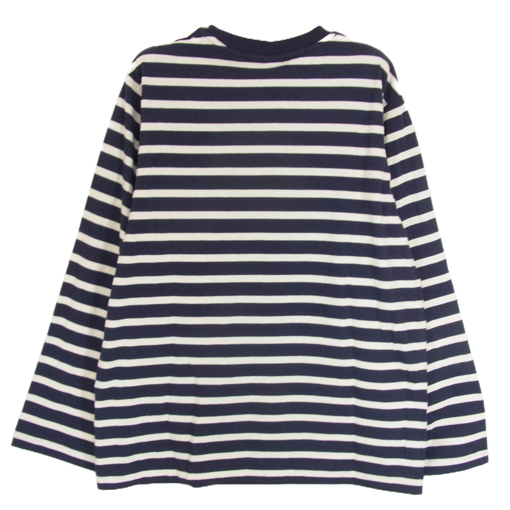 バウムウンドヘルガーデン oversized border tops オーバーサイズ ボーダー 長袖 Tシャツ ネイビー系 XS【極上美品】【中古】