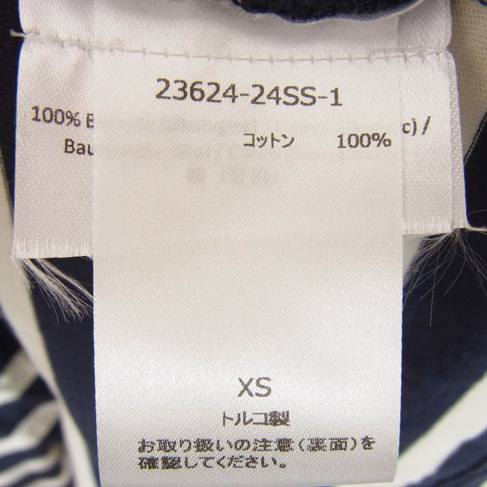 バウムウンドヘルガーデン oversized border tops オーバーサイズ ボーダー 長袖 Tシャツ ネイビー系 XS【極上美品】【中古】
