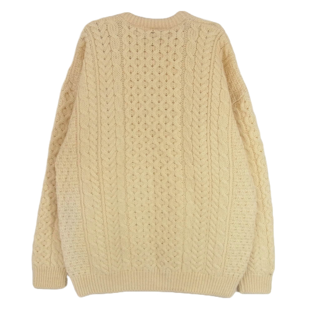 ヴィンテージ 80s アイルランド製 connemara knitwear フィッシャーマン アラン セーター ケーブル ニット オフホワイト系 M【中古】