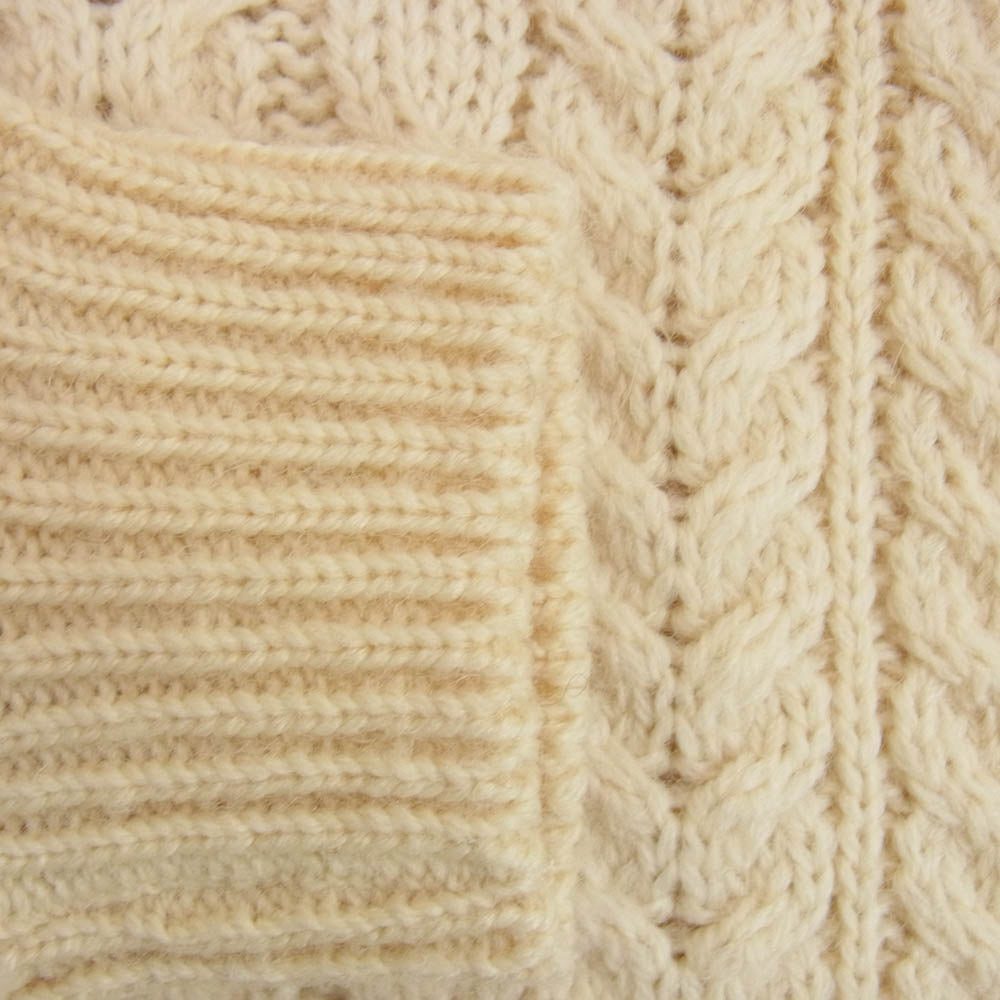 ヴィンテージ 80s アイルランド製 connemara knitwear フィッシャーマン アラン セーター ケーブル ニット オフホワイト系 M【中古】