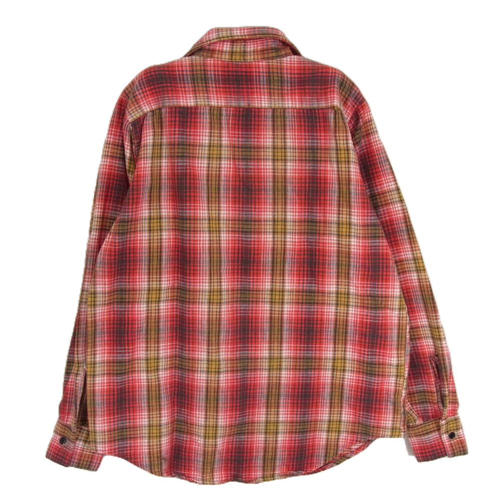 ヴィンテージ USA製 ヘビーネル チェック シャツ レッド系 15【中古】