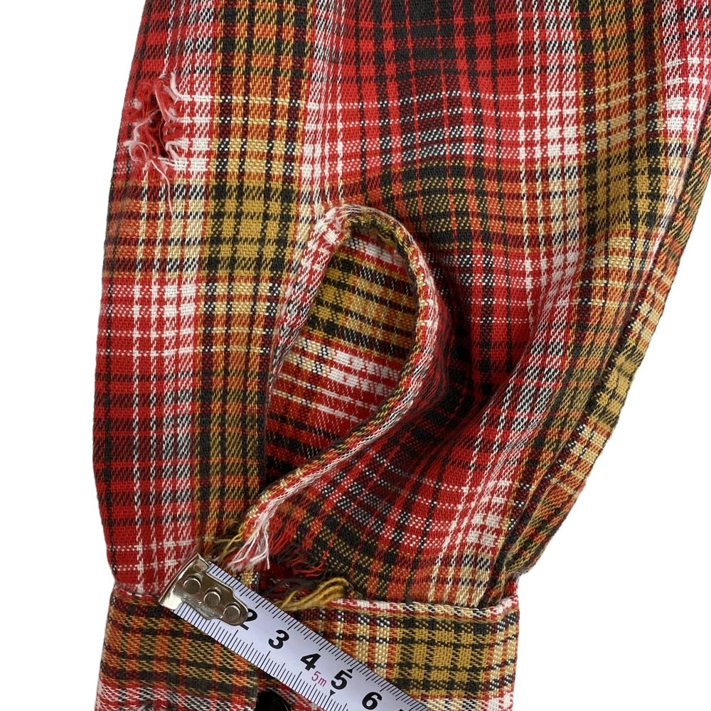 ヴィンテージ USA製 ヘビーネル チェック シャツ レッド系 15【中古】