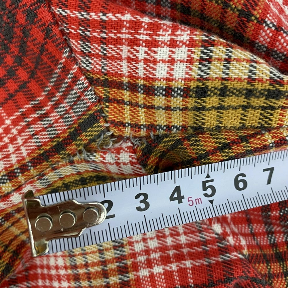 ヴィンテージ USA製 ヘビーネル チェック シャツ レッド系 15【中古】