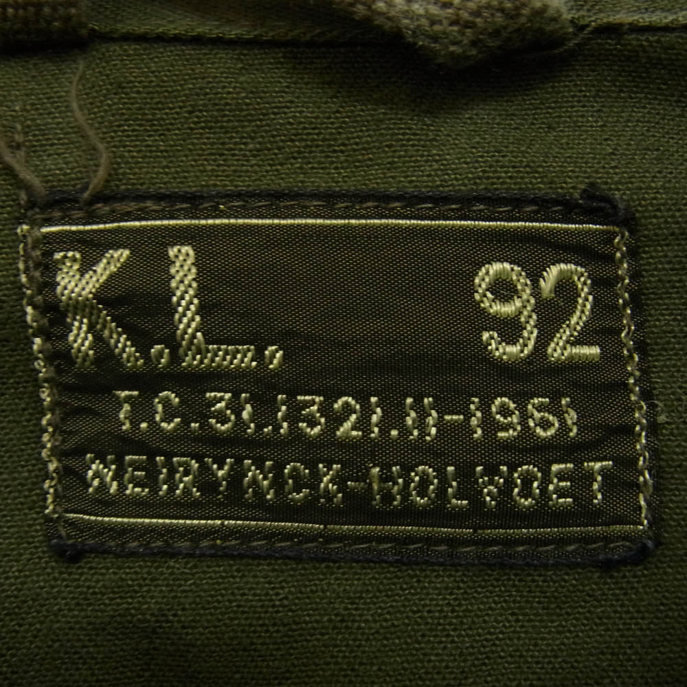 ヴィンテージ 60’s オランダ軍 HBT ヘリンボーン フィールド シャツ 長袖 カーキ系 サイズ表記無【中古】