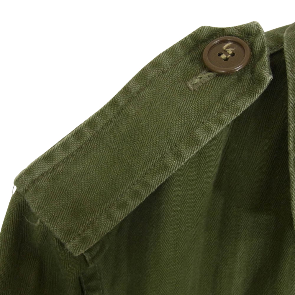 ヴィンテージ 60’s オランダ軍 HBT ヘリンボーン フィールド シャツ 長袖 カーキ系 サイズ表記無【中古】