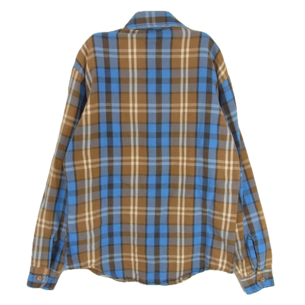 ヴィンテージ 70s USA製 BIG MAC ビッグマック ヘビーネル チェック シャツ ブルー系 S【中古】