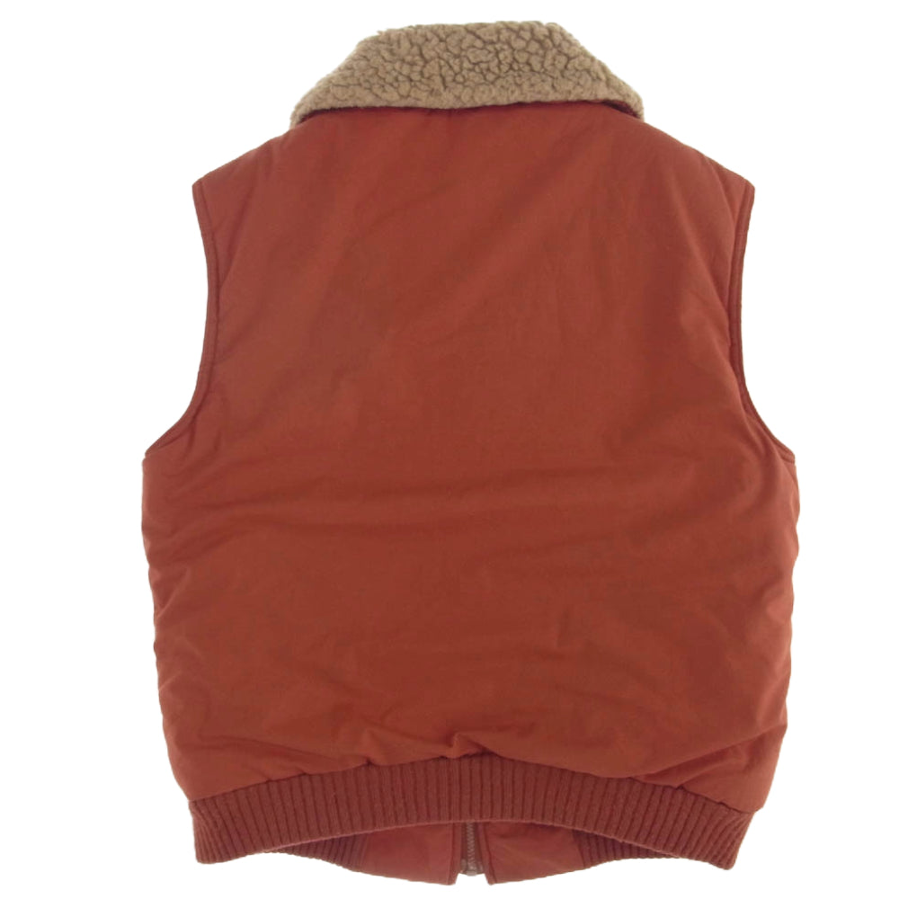 シルトン 70's 中綿 ハイネック ベスト ボア切替 オレンジ系 M【中古】