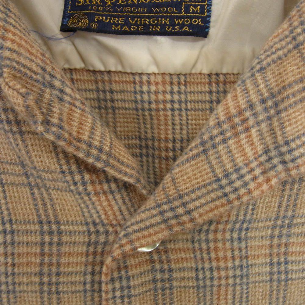 PENDLETON ペンドルトン 70's ウール チェック シャツ 長袖 ブラウン系 M【中古】
