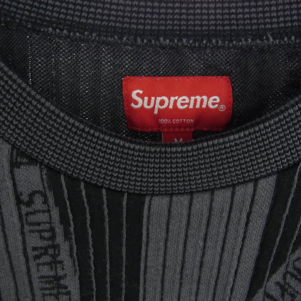 Supreme シュプリーム 20AW Textured Stripe Crewneck テクスチャード ストライプ クルーネック ニット スウェットシャツ グレー系 M【中古】