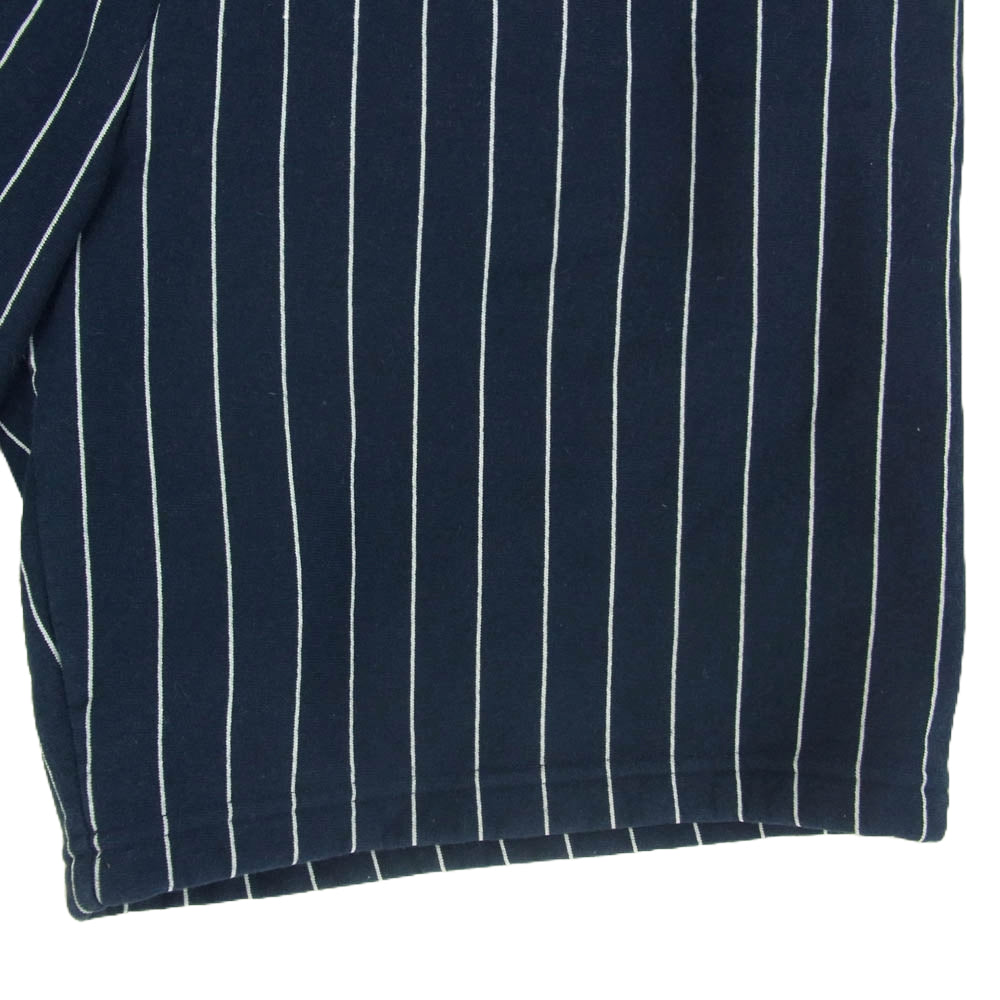 Supreme シュプリーム 24SS Pinstripe Sweatshort ピンストライプ スウェットショーツ ハーフパンツ ネイビー系 M【極上美品】【中古】