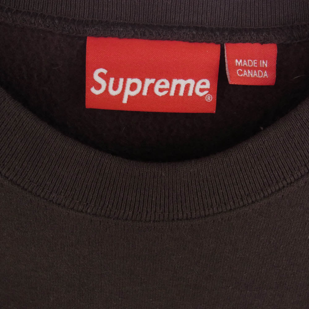 Supreme シュプリーム 22AW Small Box Crewneck スモールボックスロゴ クルーネック スウェットシャツ ブラウン系 M【中古】