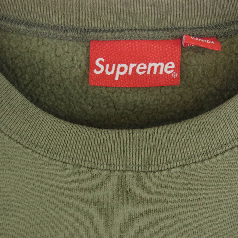 Supreme シュプリーム 23AW Small Box Crewneck スモールボックスロゴ スウェットシャツ トレーナー カーキ系 M【中古】