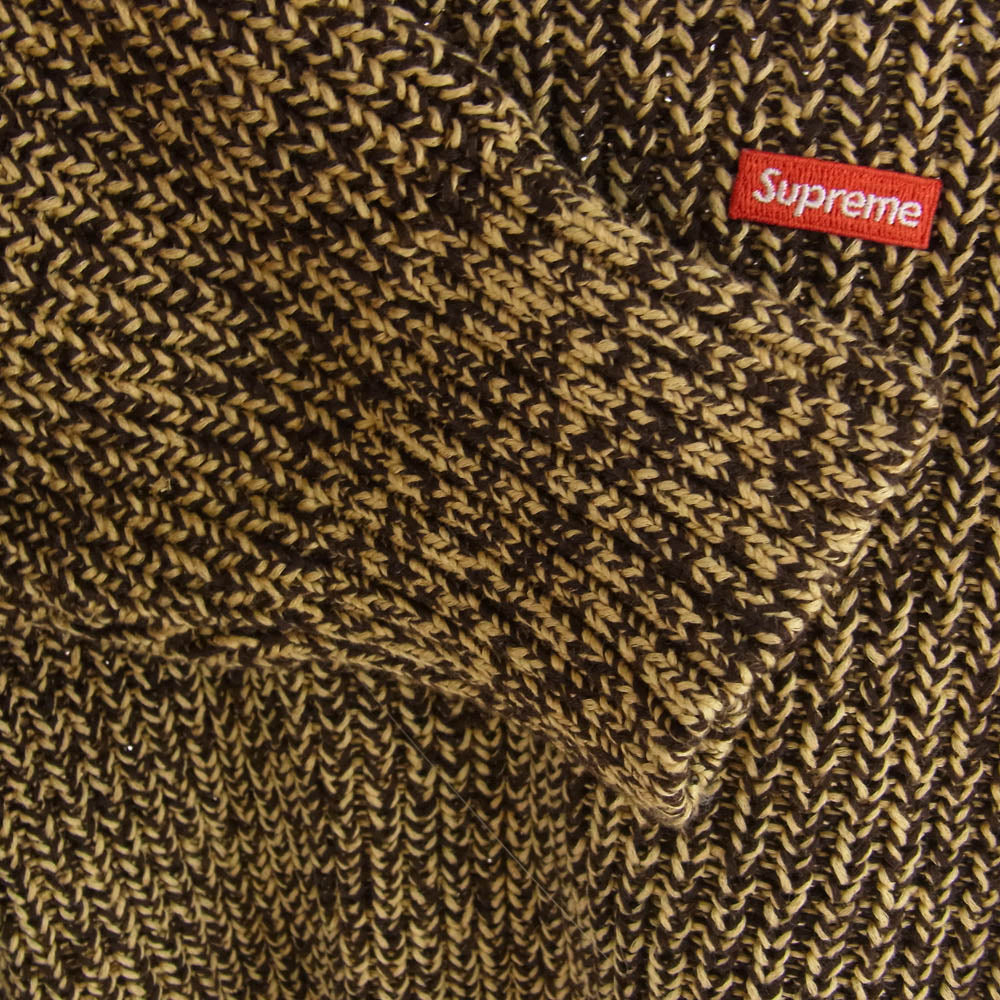 Supreme シュプリーム 21AW Melange Rib Knit Sweater メランジリブ ニット セーター ブラウン系 L【極上美品】【中古】
