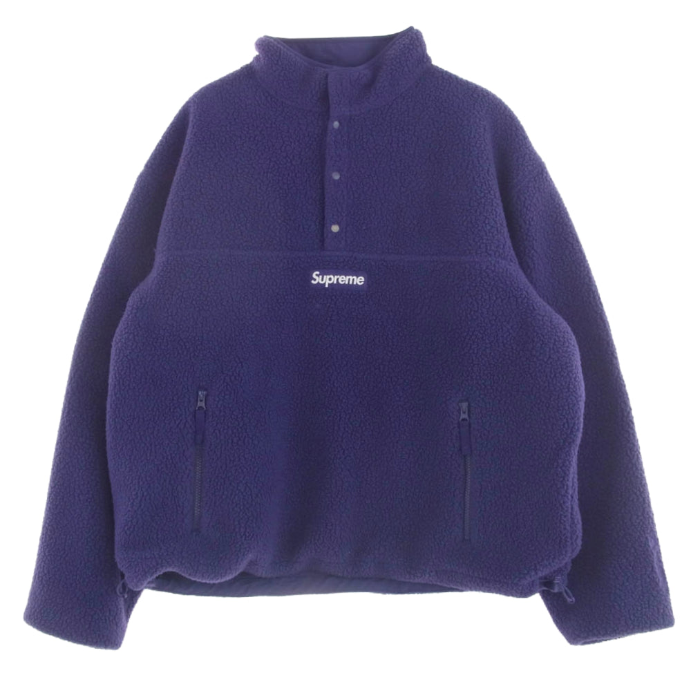 Supreme シュプリーム 24AW Polartec Shearling Reversible Pullover リバーシブル ポーラテック フリース プルオーバー ジャケット パープル系 L【中古】