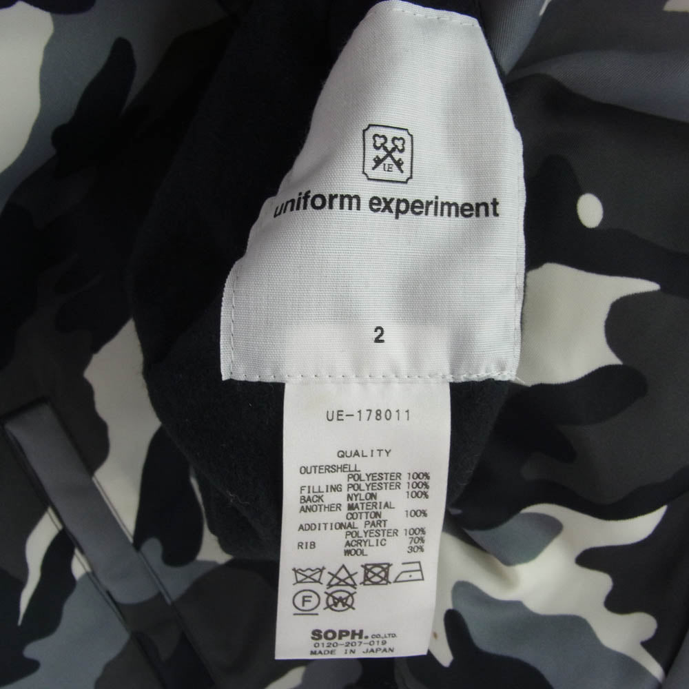 uniform experiment ユニフォームエクスペリメント UE-178011 SLEEVE STAR HOOD STADIUM BLOUSON ブルゾン ジャケット ブラック系 2【中古】