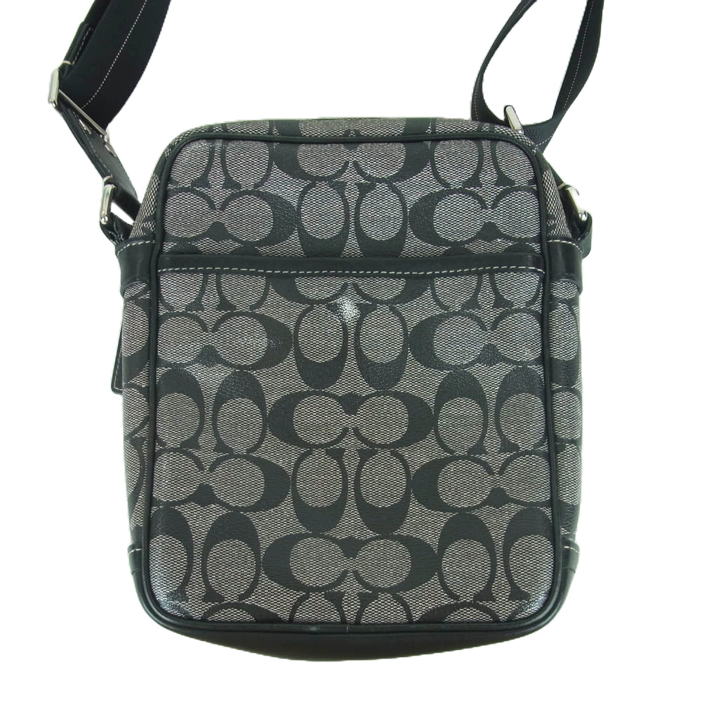COACH コーチ F70078 シグネチャー PVC ショルダー ボディ バッグ グレー系 ブラック系【中古】