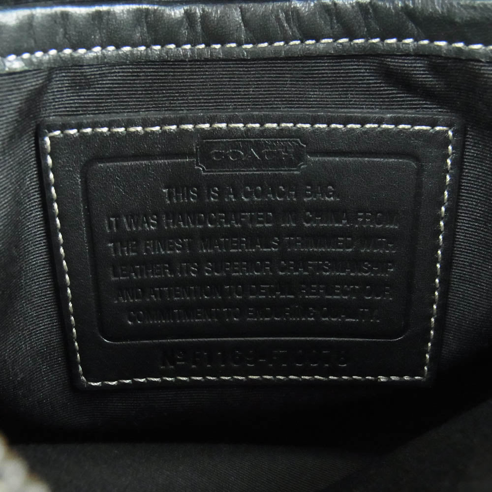 COACH コーチ F70078 シグネチャー PVC ショルダー ボディ バッグ グレー系 ブラック系【中古】
