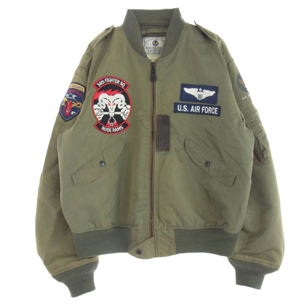 TEDMAN テッドマン 2067262 L-2B バックプリント ワッペン MA-1 フライトジャケットブルゾン カーキ系 44【中古】