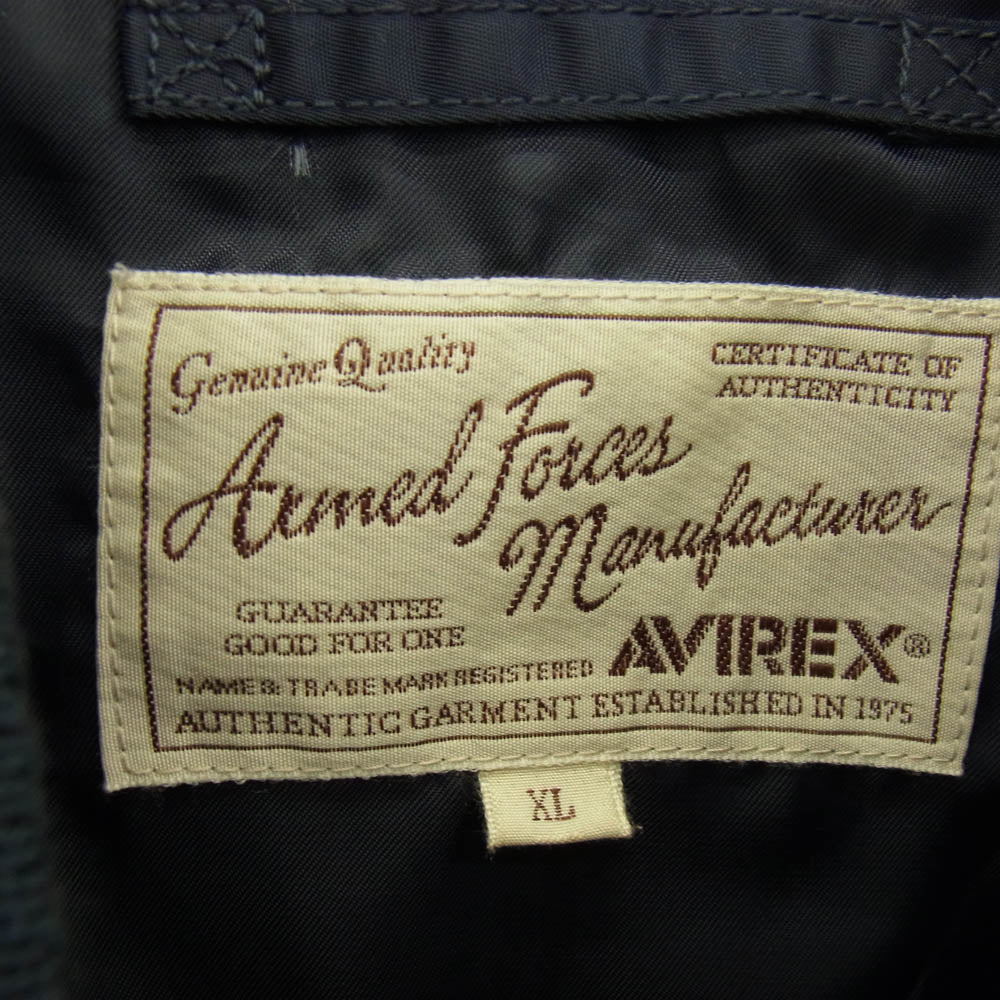 AVIREX アヴィレックス 6192132 SPECIAL OPERATIONS COMMAND L-2  ブルゾン ワッペン付き フライトジャケット ネイビー系 XL【中古】