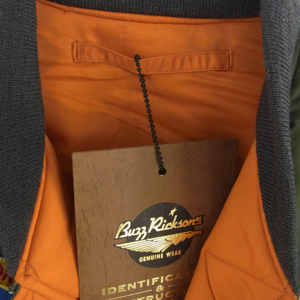 Buzz Rickson's バズリクソンズ BR13291 BR14435 PEANUTS FLYERS PATCH 東洋エンタープライズ 星条旗ワッペン ブルゾン フライトジャケット MA-1 カーキ系 XL【中古】