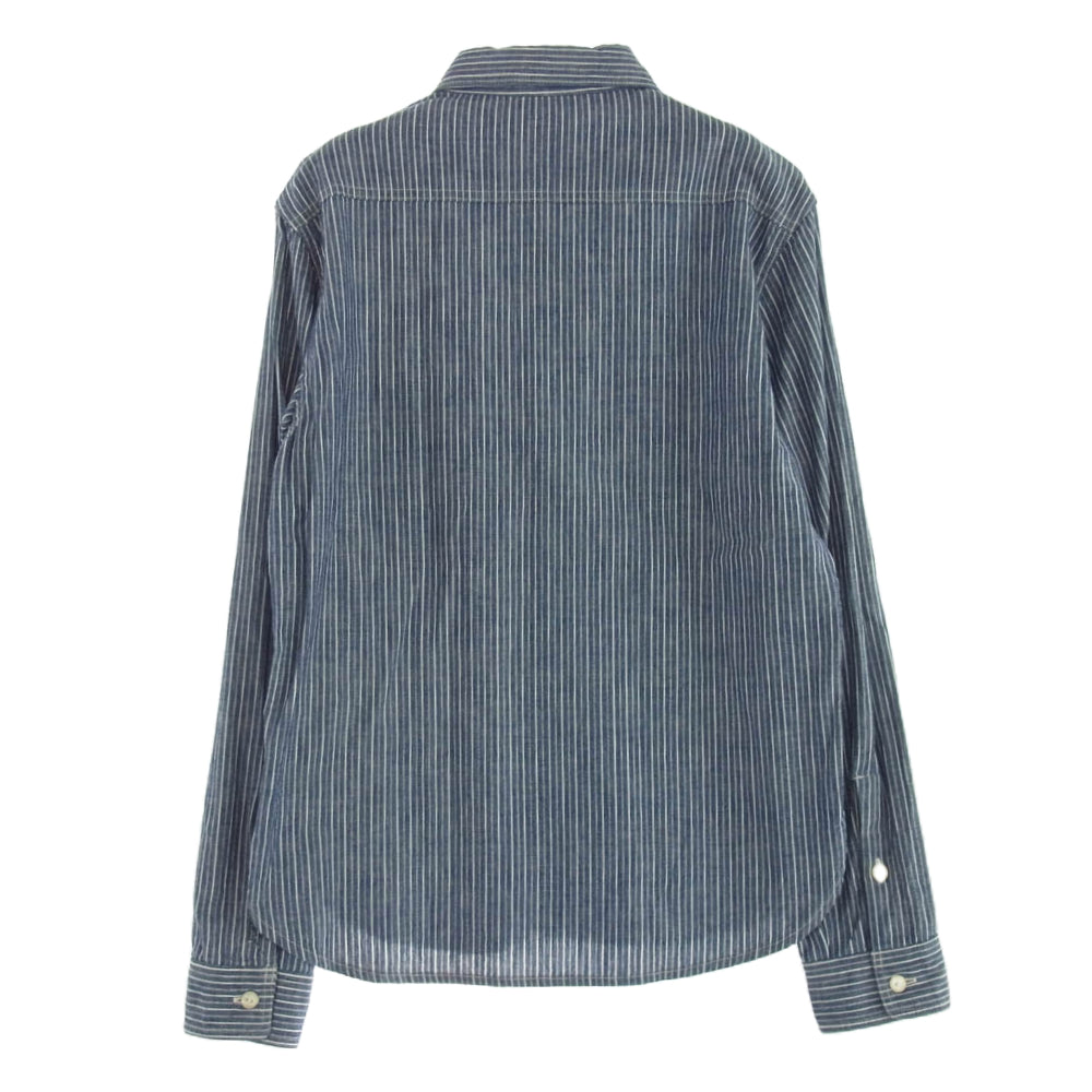 トロフィークロージング Harvest L/S Shirt ハーベスト ストライプ 長袖 ワークシャツ ブルー系 S【中古】