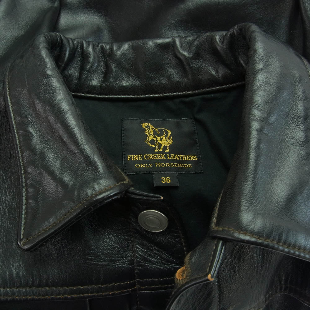FINE CREEK LEATHERS ファインクリークレザー FCJK001 Richmond リッチモンド ホースハイド レザー ジャケット ブラック系 36【中古】