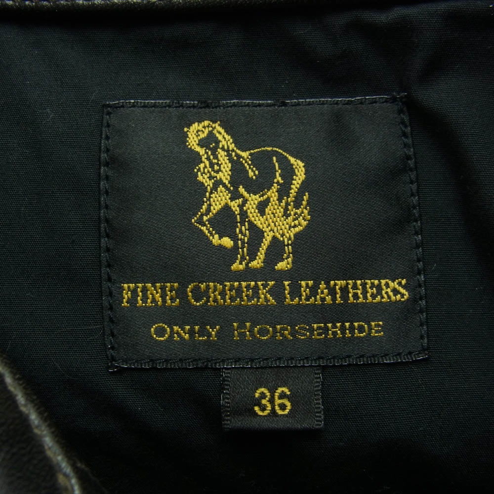 FINE CREEK LEATHERS ファインクリークレザー FCJK001 Richmond リッチモンド ホースハイド レザー ジャケット ブラック系 36【中古】