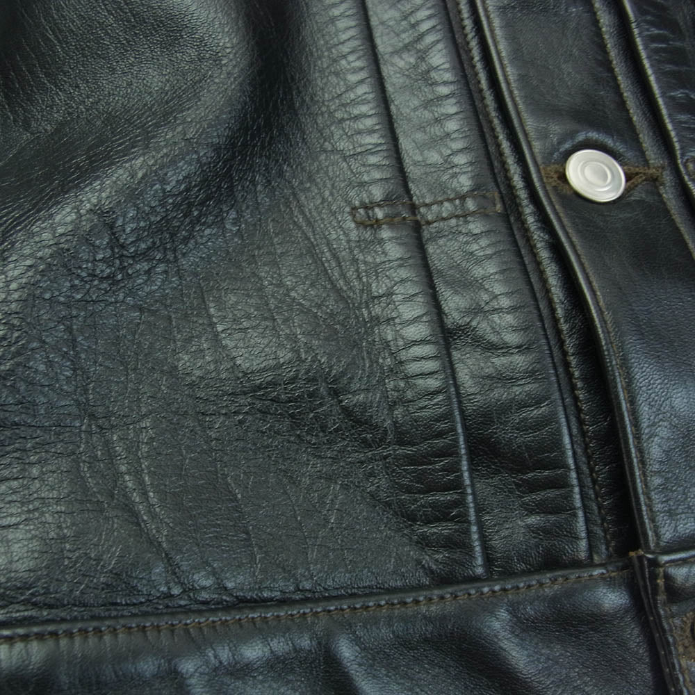 FINE CREEK LEATHERS ファインクリークレザー FCJK001 Richmond リッチモンド ホースハイド レザー ジャケット ブラック系 36【中古】