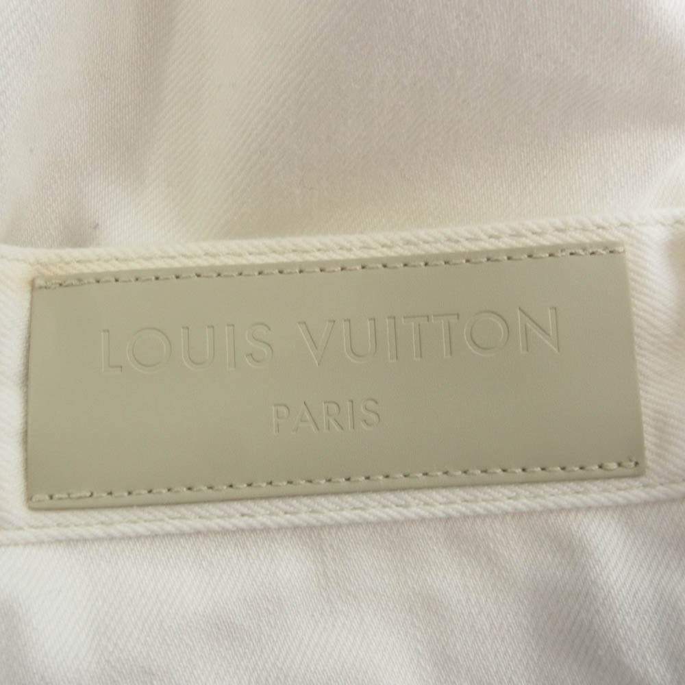 LOUIS VUITTON ルイ・ヴィトン MKDP01CQU モノグラム刺繍 ジップフライ デニムパンツ ジーンズ ホワイト系 36【中古】