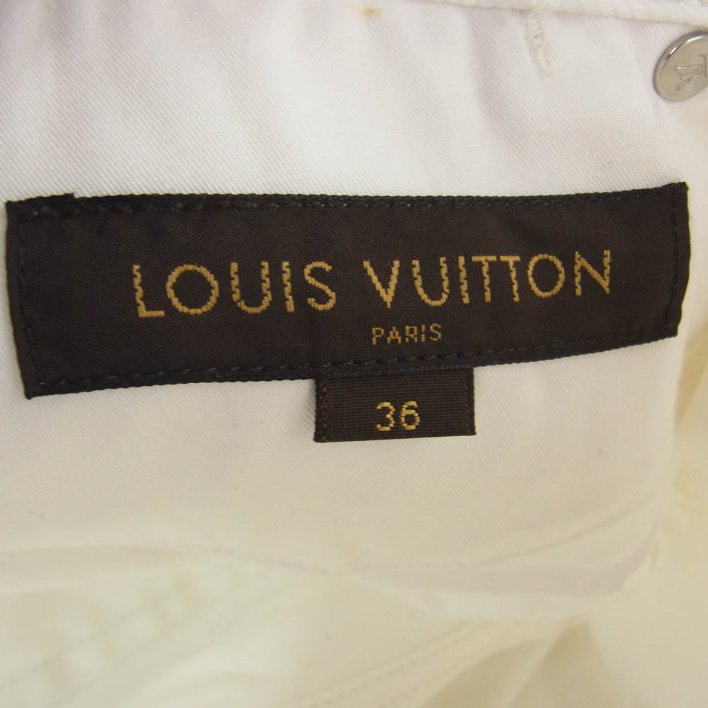LOUIS VUITTON ルイ・ヴィトン MKDP01CQU モノグラム刺繍 ジップフライ デニムパンツ ジーンズ ホワイト系 36【中古】