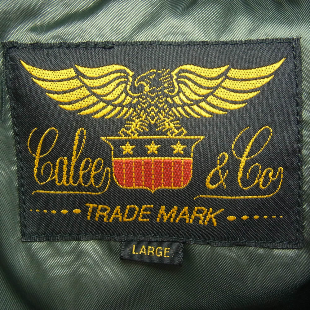 CALEE キャリー Allover star pattern MA-1 type flight jacket スター パターン プリント ボンバーフライトジャケット カーキ系 L【中古】