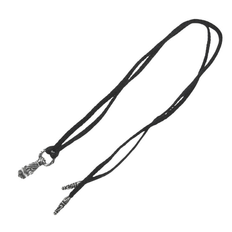 CHROME HEARTS クロムハーツ（原本無） CAMPANA カンパナ ペンダントトップ レザーブレイド ネックレス シルバー系 ブラック系【中古】