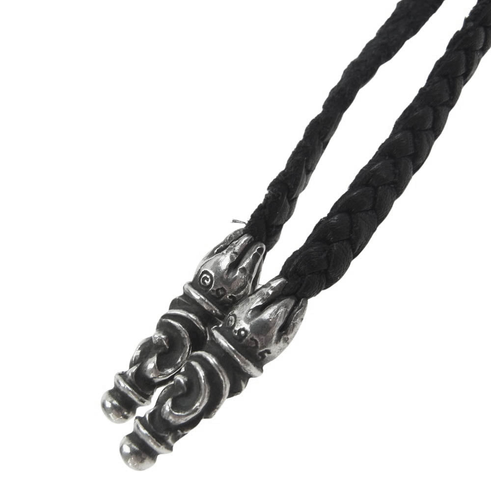 CHROME HEARTS クロムハーツ（原本無） CAMPANA カンパナ ペンダントトップ レザーブレイド ネックレス シルバー系 ブラック系【中古】